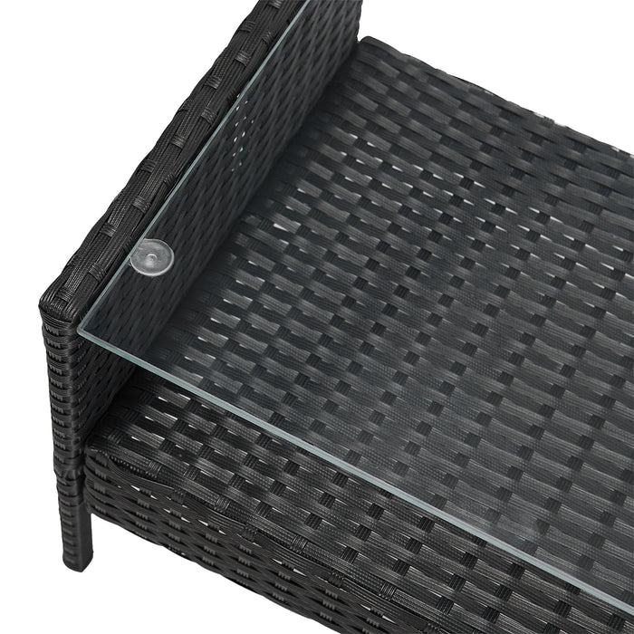 B-Ware BROOKLYN Rattan Sitzgruppe Schwarz