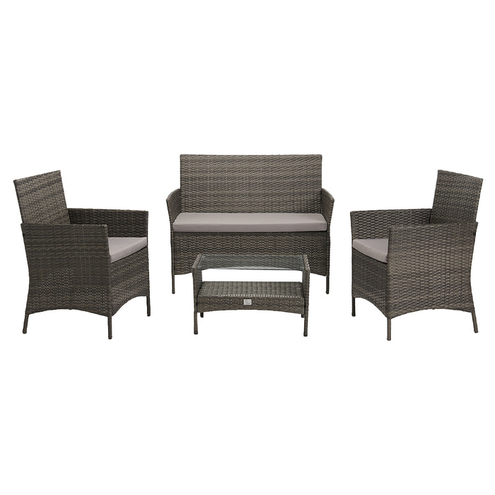 91926 + 91102 Rattan + Haube Brooklyn Set Grau (92926)