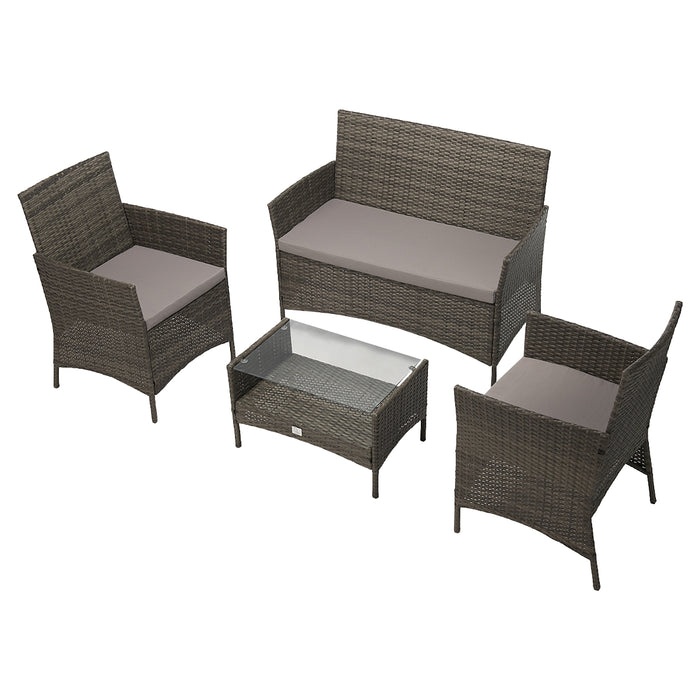 91926 + 91102 Rattan + Haube Brooklyn Set Grau (92926)