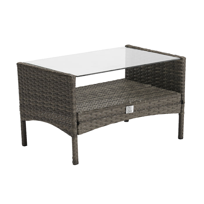 91926 + 91102 Rattan + Haube Brooklyn Set Grau (92926)