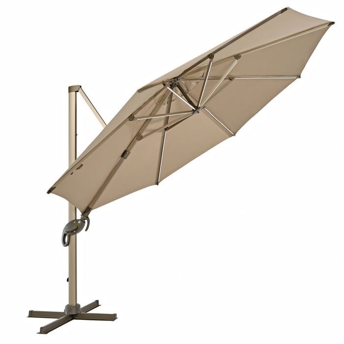 Ampelschirm 360° Sonnenschirm 3,5m LED Alu drehbar schwenkbar kippbar