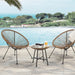 BALI Balkonset mit 2 Sesseln und Beistelltisch - Ambientebild am Meer - braun