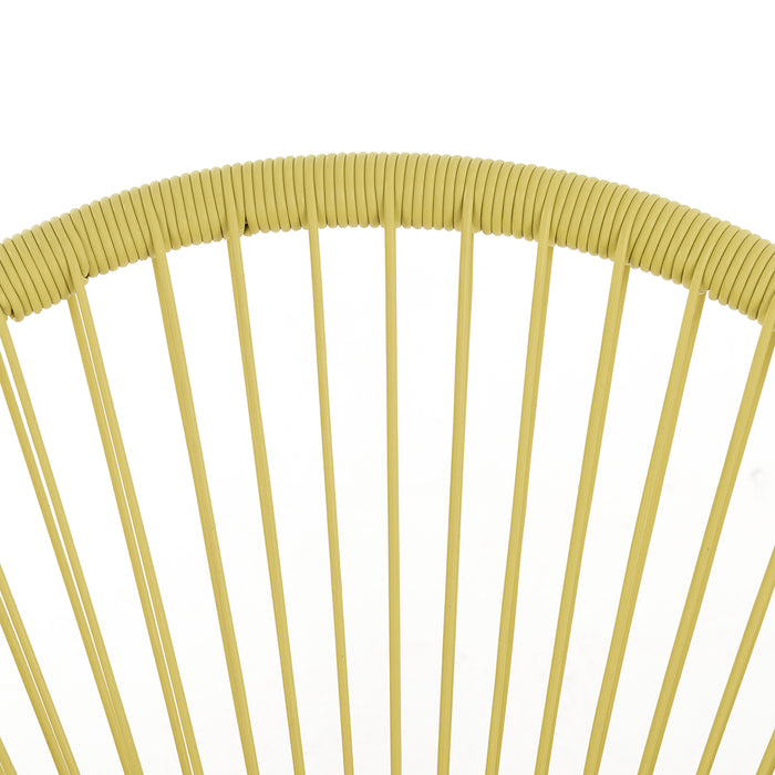 BALI Balkonset Sessel Detail Polyrattan-Geflecht - gelb