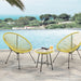 BALI Balkonset mit 2 Sesseln und Beistelltisch - Ambientebild am Meer - gelb