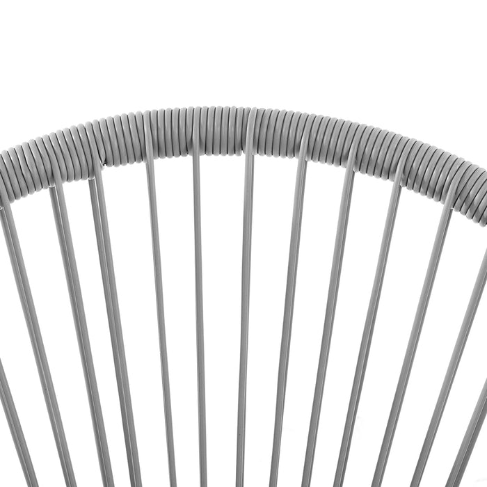 BALI Balkonset Sessel Detail Polyrattan-Geflecht - grau