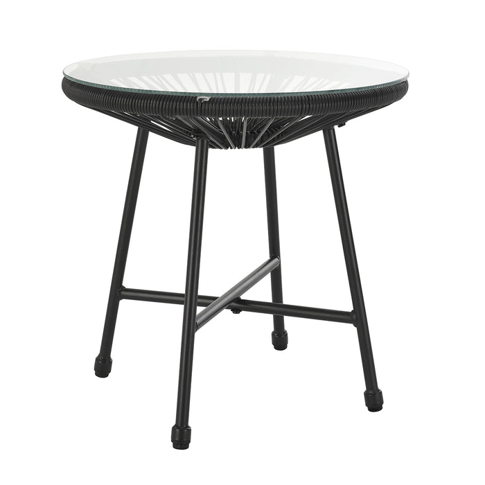 BALI Balkonset Beistelltisch - schwarz