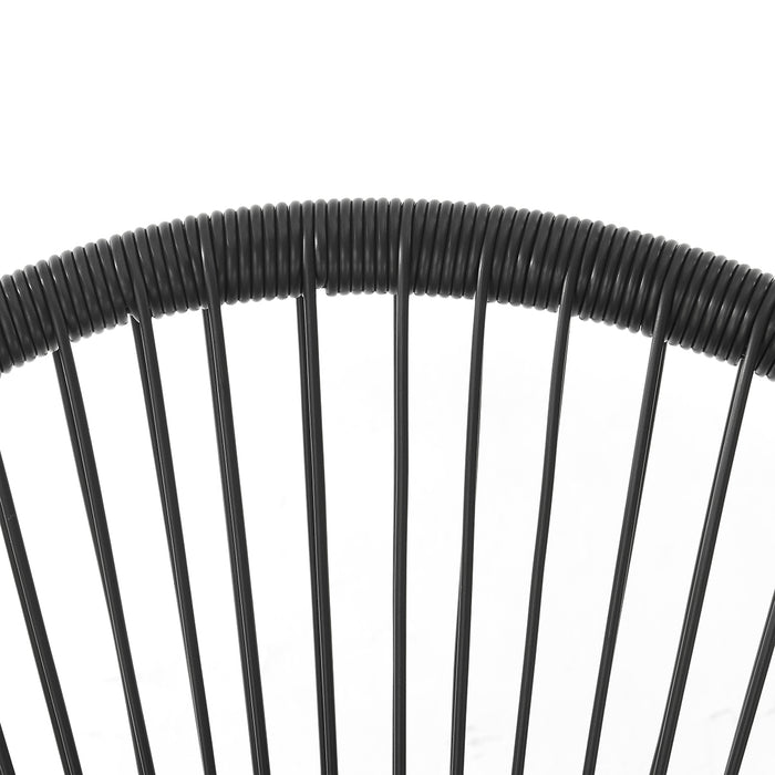 BALI Balkonset Sessel Detail Polyrattan-Geflecht - schwarz