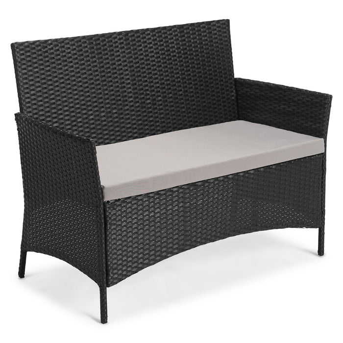 B-Ware BROOKLYN Rattan Sitzgruppe Schwarz