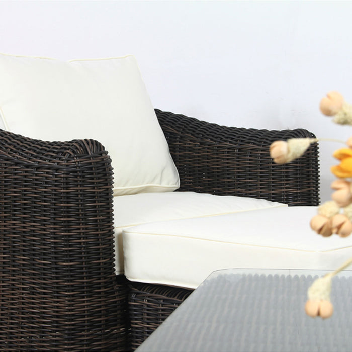 CALIFORNIA DELUXE Polyrattan Gartenmöbel Set mit Rundrattan-Optik Braun