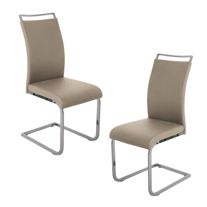 B-Ware JUDY 2er Set Freischwinger Stühle Taupe