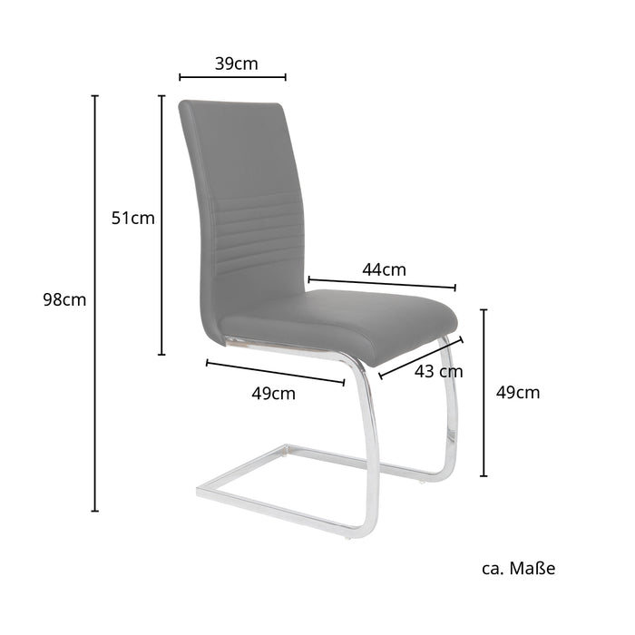 SVITA LUCY Maße: Höhe 98 cm, Rückenlehne 51 cm hoch und 39 cm breit, Sitzfläche 44 cm tief und 43 cm breit, Sitzhöhe 49 cm, Tiefe des Stuhls 49 cm