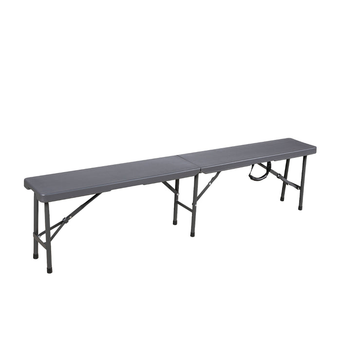Set Buffettisch mit Klappbänken faltbar 180 cm Grau (91559)