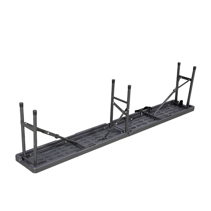 Set Buffettisch mit Klappbänken faltbar 180 cm Grau (91559)