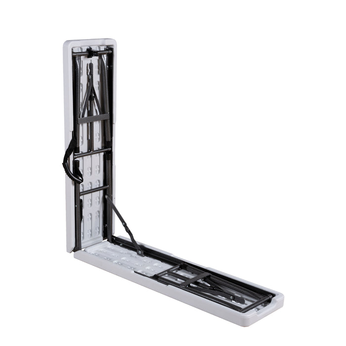 Set Buffettisch mit Klappbänken faltbar 180 cm Weiß (91558)