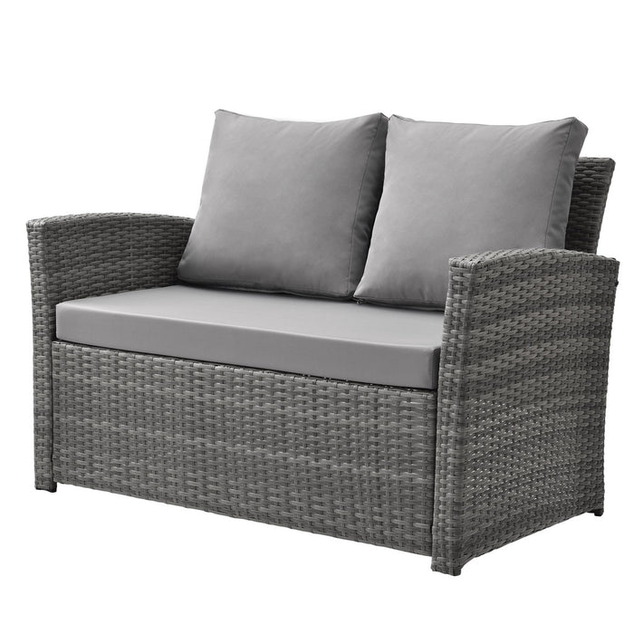 B-Ware ROMA Rattan Lounge Grau