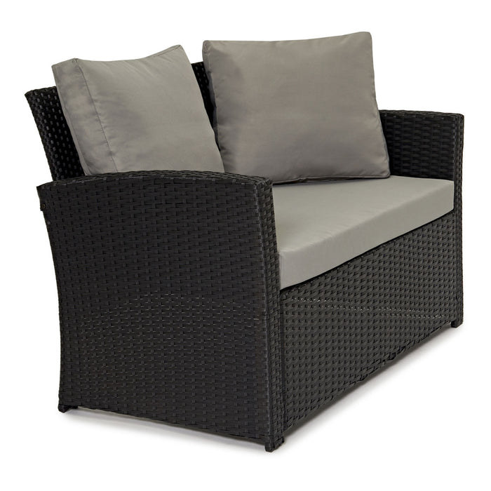 B-Ware ROMA Rattan Lounge Schwarz