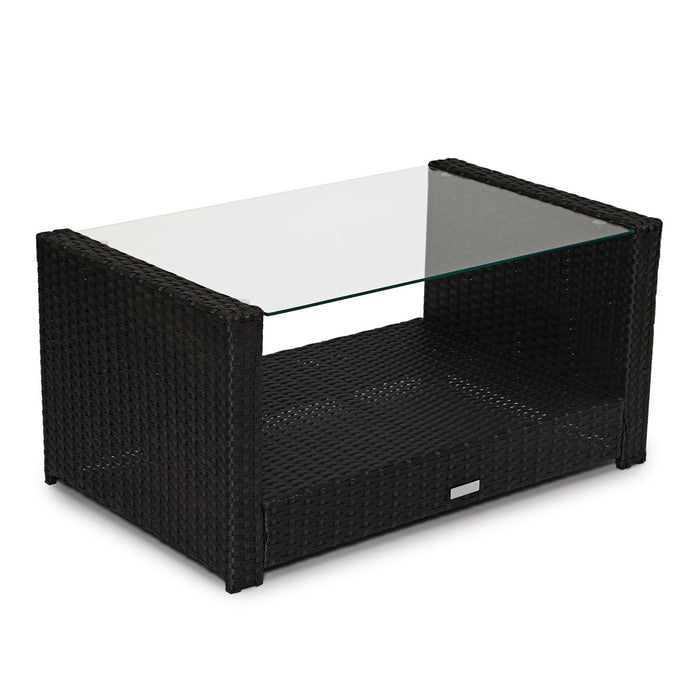 B-Ware ROMA Rattan Lounge Schwarz