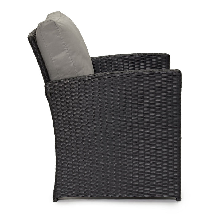 B-Ware ROMA Rattan Lounge Schwarz