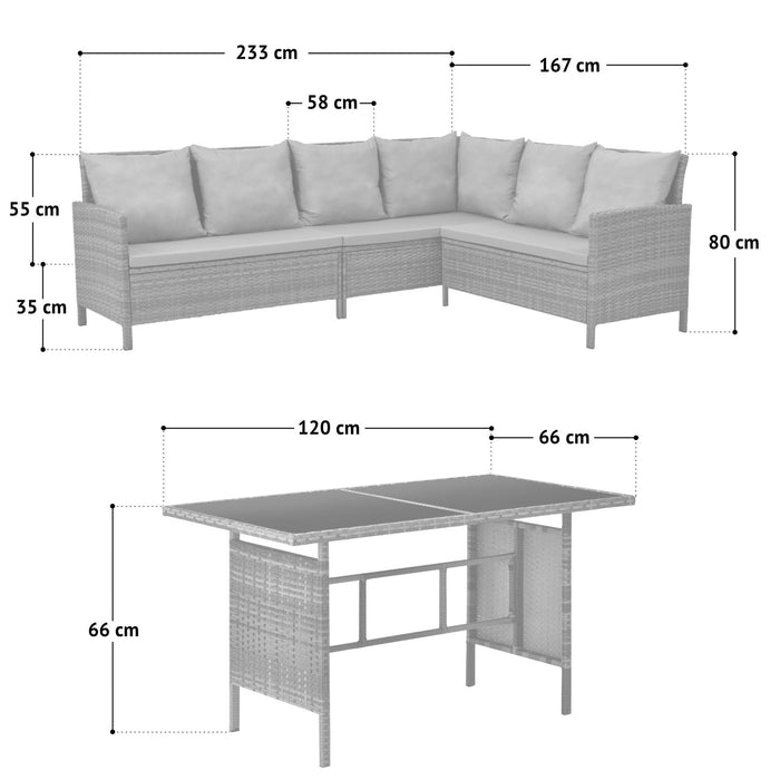 MADISON Rattan-Lounge Ecksofa Rattan-Lounge Gartenmöbel-Set