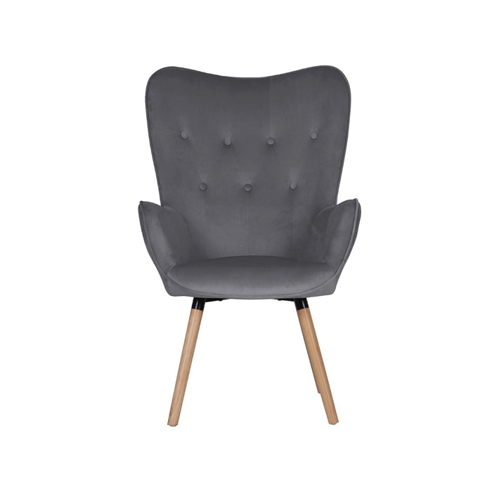 B-Ware CLEO Ohrensessel Samt Grau