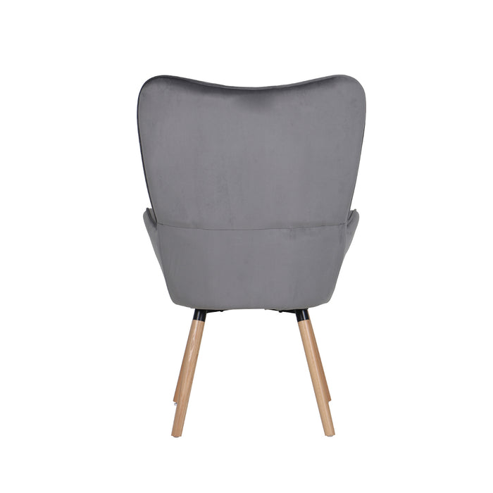 B-Ware CLEO Ohrensessel Samt Grau