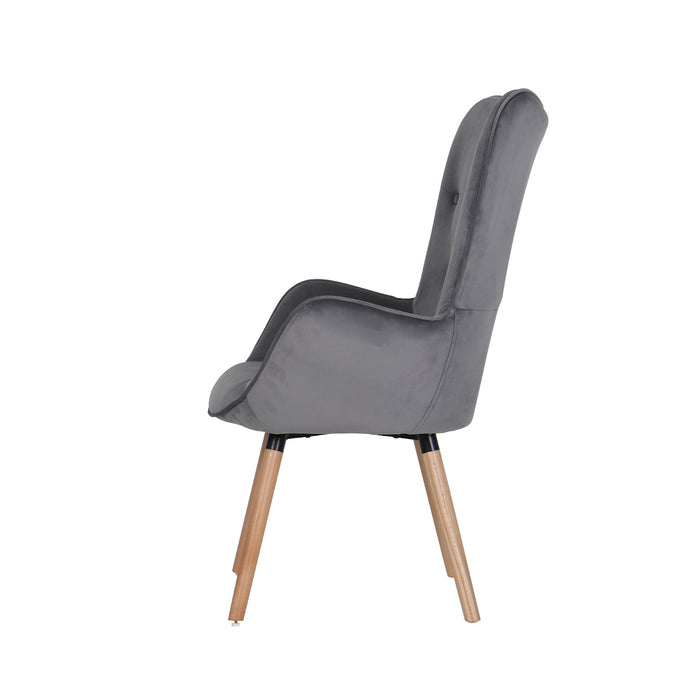 B-Ware CLEO Ohrensessel Samt Grau