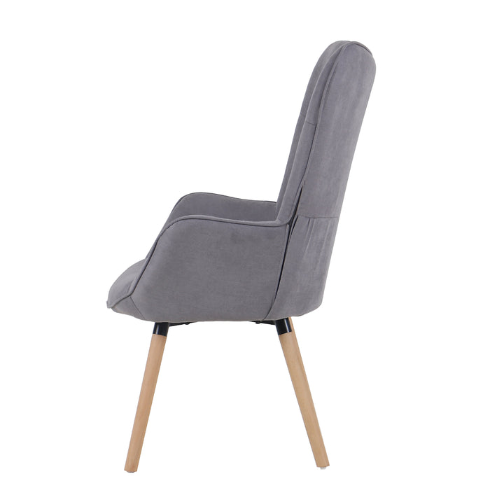 B-Ware CLEO Ohrensessel Stoff-Bezug Hellgrau