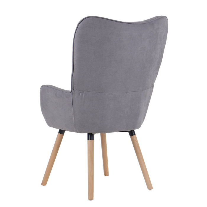 B-Ware CLEO Ohrensessel Stoff-Bezug Hellgrau