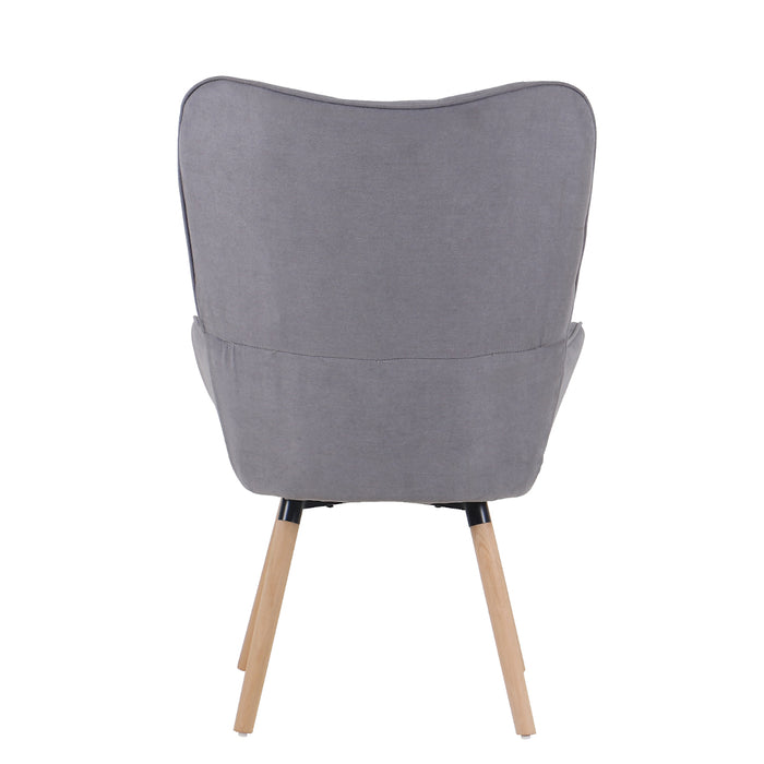 B-Ware CLEO Ohrensessel Stoff-Bezug Hellgrau