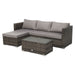 Gartenmöbel braune Rattan-Lounge mit Sofa, Tisch und Recamiere