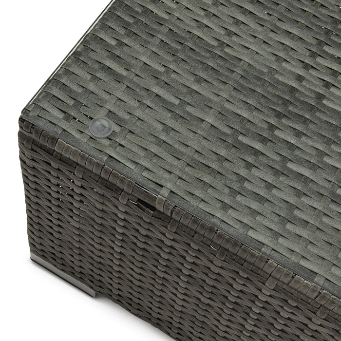 Detail: Glasplatte mit Gummifüßen