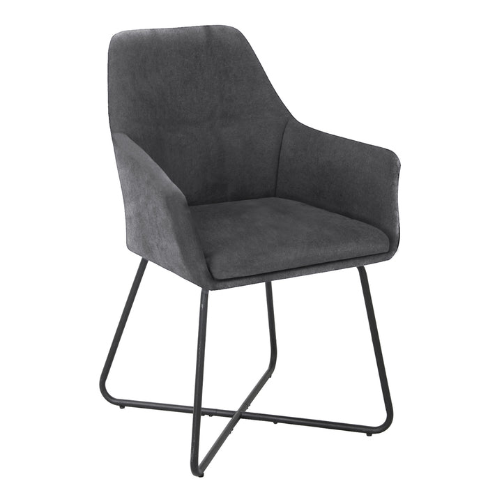 B-Ware JOSIE Dining 2er-Set Esszimmerstuhl Stoff Dunkelgrau