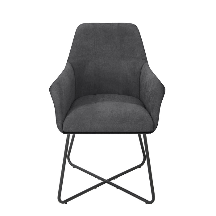 B-Ware JOSIE Dining 2er-Set Esszimmerstuhl Stoff Dunkelgrau