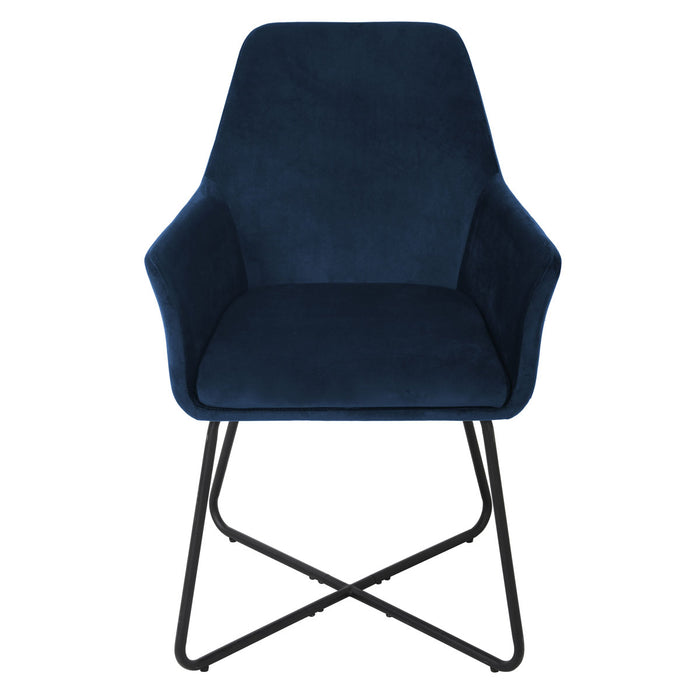B-Ware JOSIE Dining 2er-Set Esszimmerstuhl Samt Dunkelblau