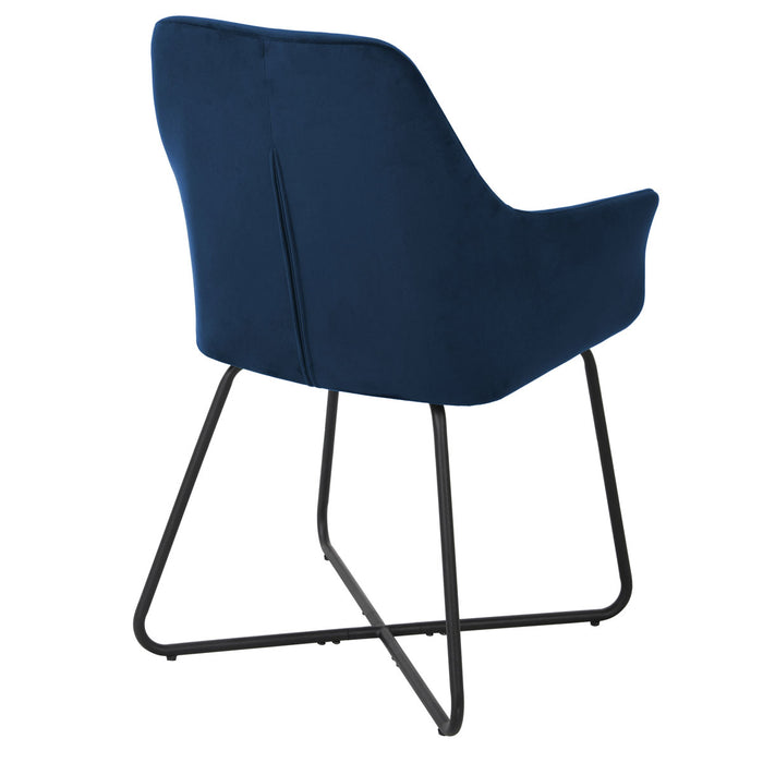 B-Ware JOSIE Dining 2er-Set Esszimmerstuhl Samt Dunkelblau
