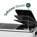 SVITA TM2X30L 3-fach Mülltrennsystem in Weiß, Closeup auf Deckel mit Illustration Softclose-Deckel