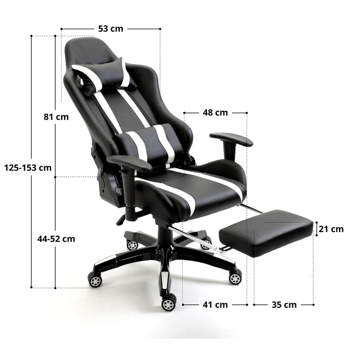 Svita Gaming Stuhl Bürostuhl Schreibtischstuhl Drehstuhl Fußablage