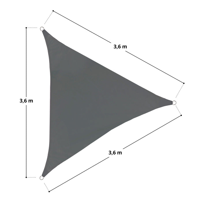 Sonnensegel Dreieck Dunkelgrau 3,6x3,6x3,6m