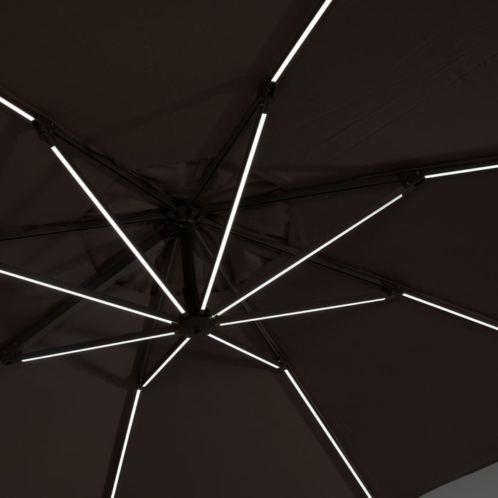 Ampelschirm 360° Sonnenschirm 3,5m LED Alu drehbar schwenkbar kippbar