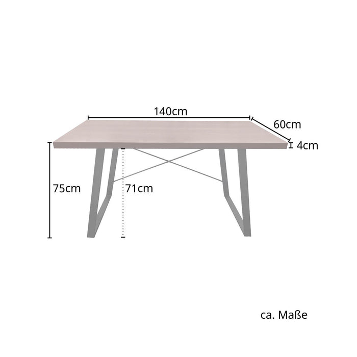 SVITA Industrial Schreibtisch in Holz-Optik mit Metallbeinen