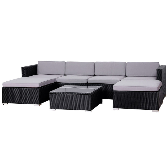 LUGANO Polyrattan Lounge Rattan Set Couch Sofa Garnitur Gartenmöbel