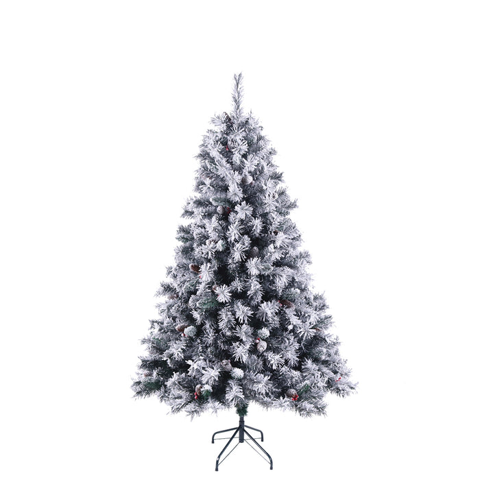 Künstlicher Weihnachtsbaum mit Luvi-Nadeln Weiß mit Dekoration und Schnee 180cm hoch von SVITA